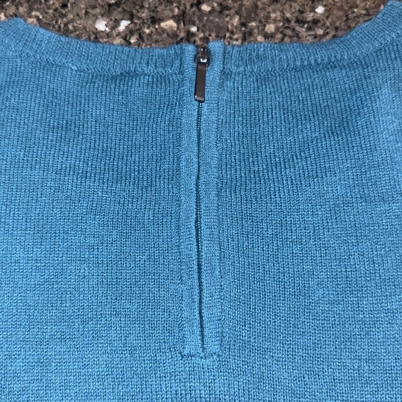 Talbots Teal Lambswool Blend Hedgehog Pullover Sweater - Picture 6 of 8